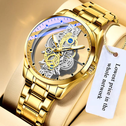 Skeleton Quartz Watch Gold Vintage Watch 2024/2025