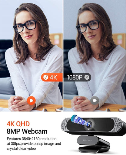 Webcam for PC with Microphone - 1080P FHD Webcam &  Mounts