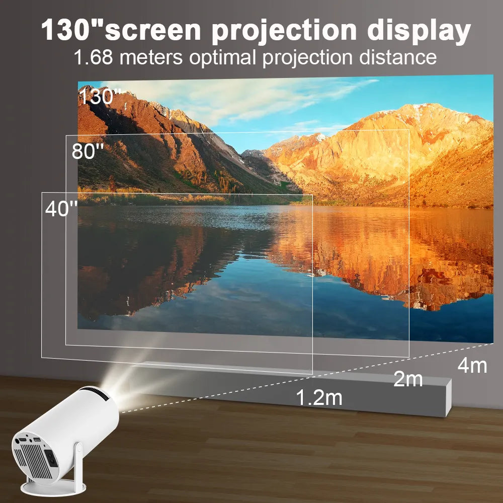 Mini Projector 4K  Android 10 Bluetooth WiFi 6 Home Cinema 