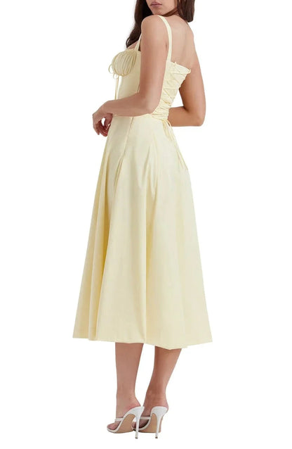 Print Bustier Sundress Women's Slit Long Printed Dress Corset Dress For Women Summer Beach Strap Sundress