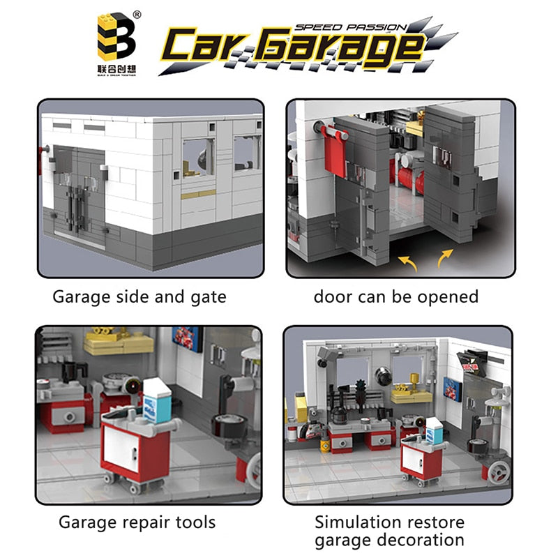 Building Block Garage Car Toys1